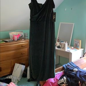 Green velvet dress
